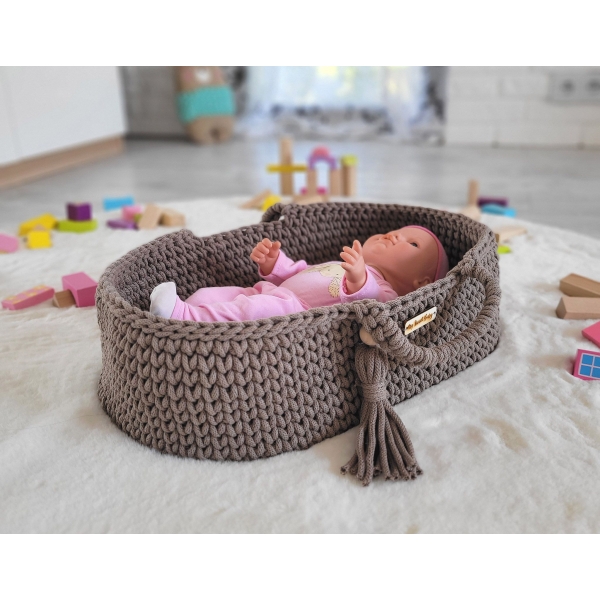 Moseskorb für Puppen BOHO mocca