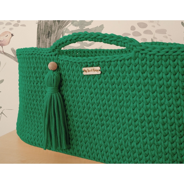 Moseskorb Boho für Babys - grün