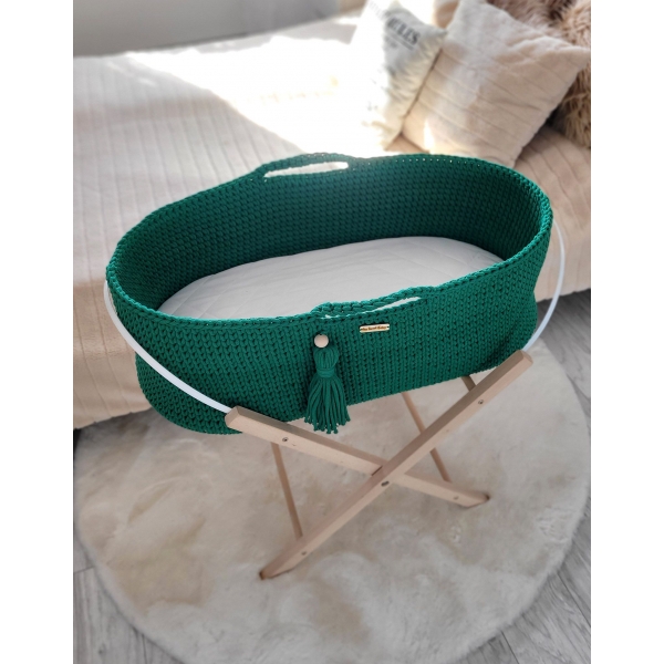 Moseskorb Boho für Babys - grün