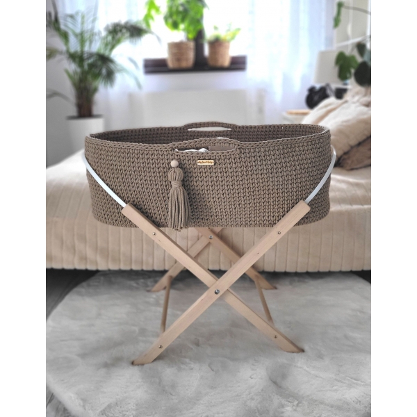 Moseskorb Boho Handmade mit Ständer -sand