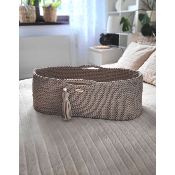 Moseskorb Boho Handmade mit Ständer -sand