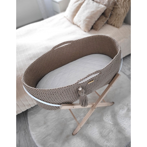 Moseskorb Boho Handmade mit Ständer -sand