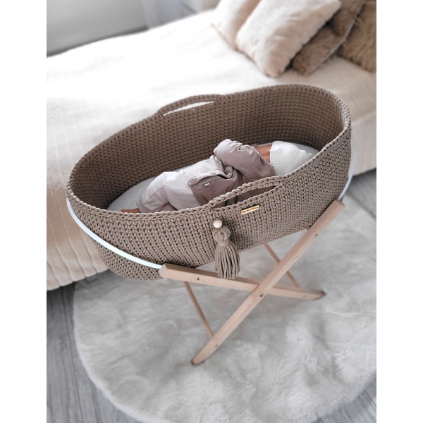 Moseskorb Boho Handmade mit Ständer -sand