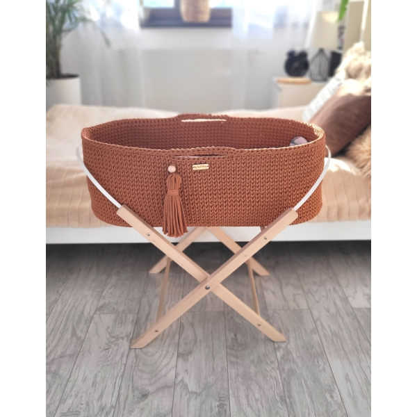 Moseskorb mit Ständer Boho-Stil - terracotta