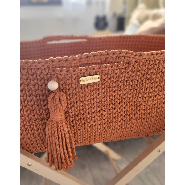 Moseskorb mit Ständer Boho-Stil - terracotta