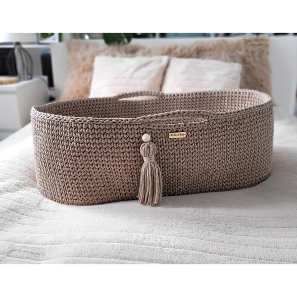 Moseskorb Boho Handmade - sand