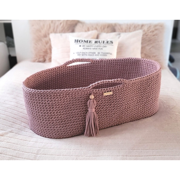 Moseskorb Handmade Boho - mauve