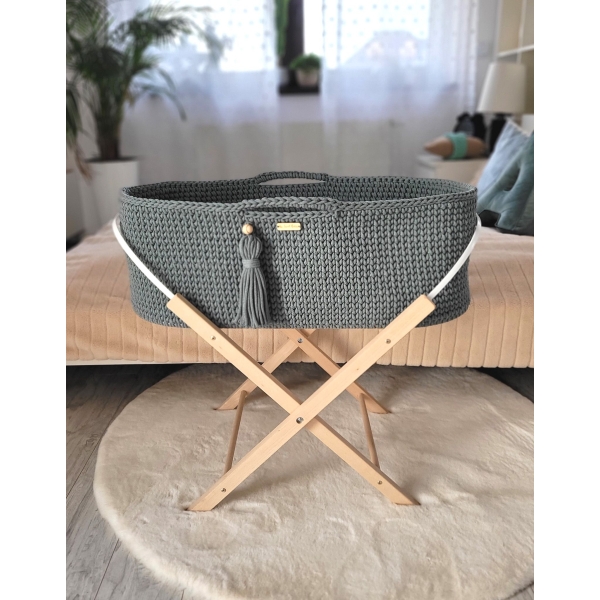 Moseskorb mit Gestell Handmade Boho - laurel