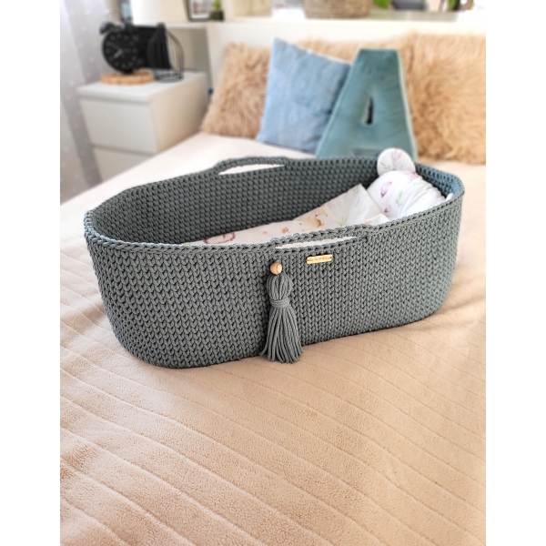 Moseskorb mit Gestell Handmade Boho - laurel