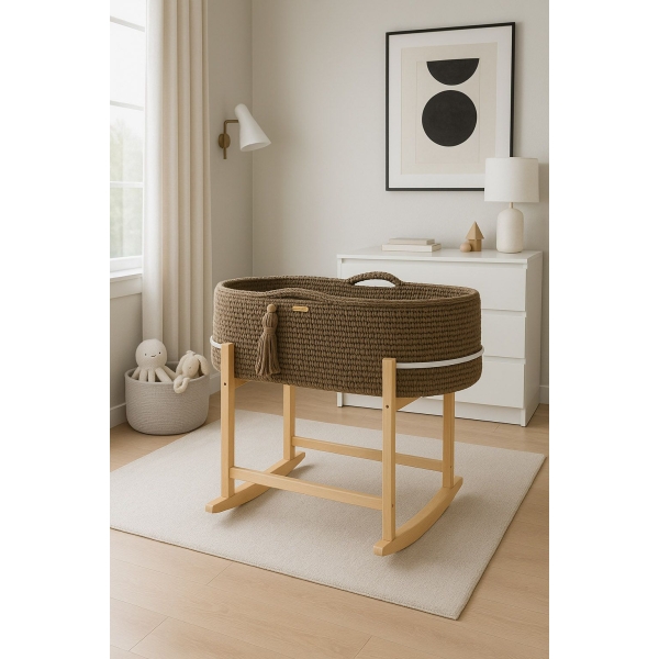 Moseskorb mit Schaukelfunktion mocca