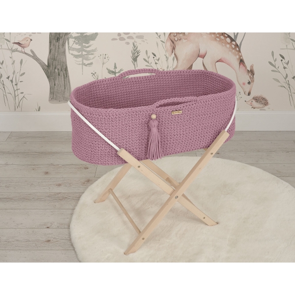 Moseskorb mit Ständer Boho Handmade Lavendel