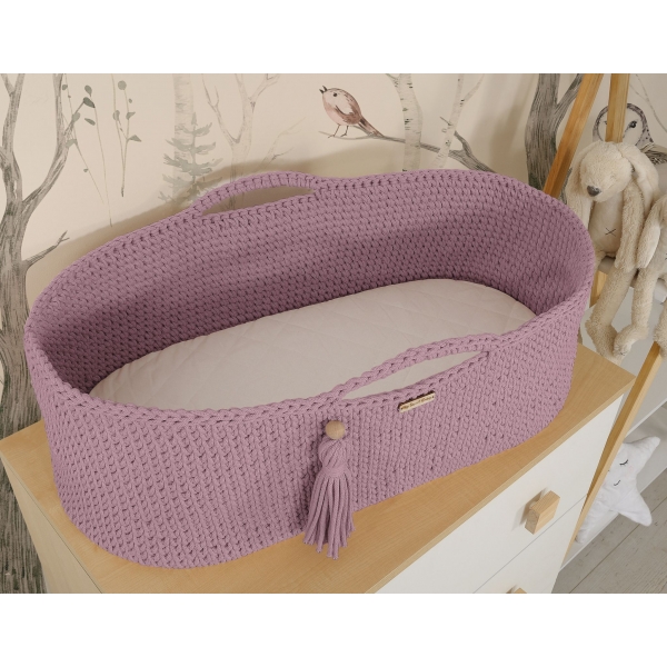 Moseskorb mit Ständer Boho Handmade Lavendel