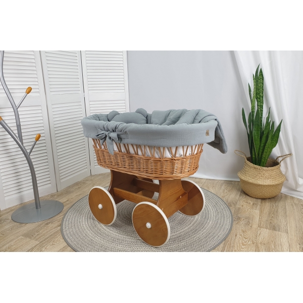 Musselin Bettwäsche Set für Stubenwagen 4tlg. - Khaki
