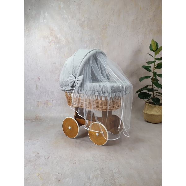 Natur Farbe Stubenwagen Komplett Set grau