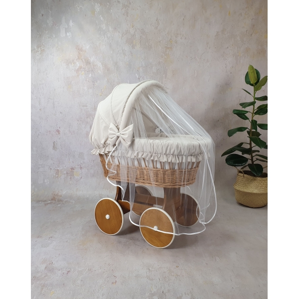 Natur Weide Stubenwagen Komplett Set beige