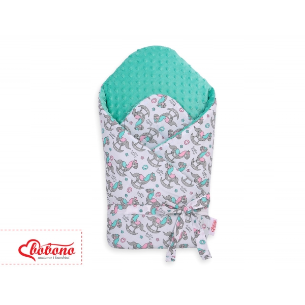 Babyhörnchen für Babys minky mit Steifen Einlage mit Schleife - Schaukelpferde