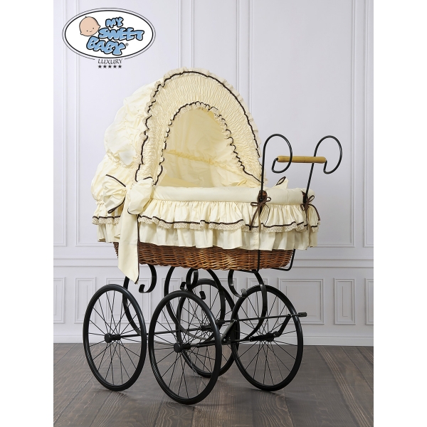 Creme Stubenwagengarnitur für Nostalgie Stubenwagen My Sweet Baby