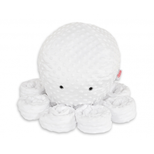 Oktopus Plüschtier groß - weiss - Polka Dot Minky