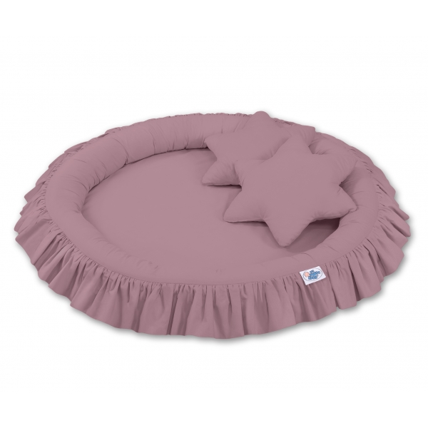 Pastellviolett Betthimmel + Rüschennestchen + Kissen