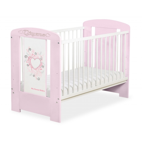 Babybett mit Baby Name Gravur Pink