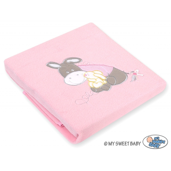 Polar Fleece Babydecke - Esel Luca rosa