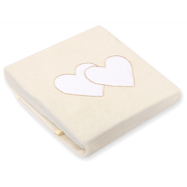 Polar Fleece Babydecke für Baby- Hängende Herzen creme