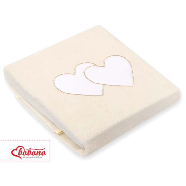 Polar Fleece Babydecke für Baby- Hängende Herzen creme