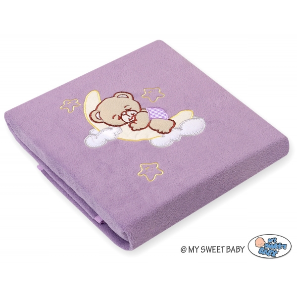 Polar Fleece Babydecke - Gute Nacht lila