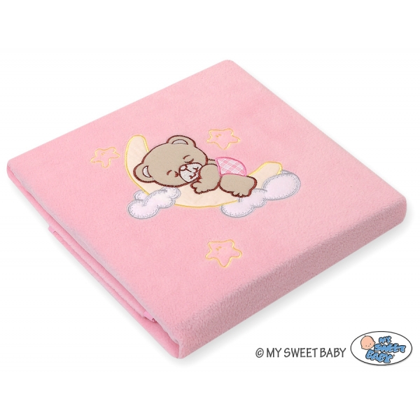 Polar Fleece Babydecke - Gute Nacht rosa