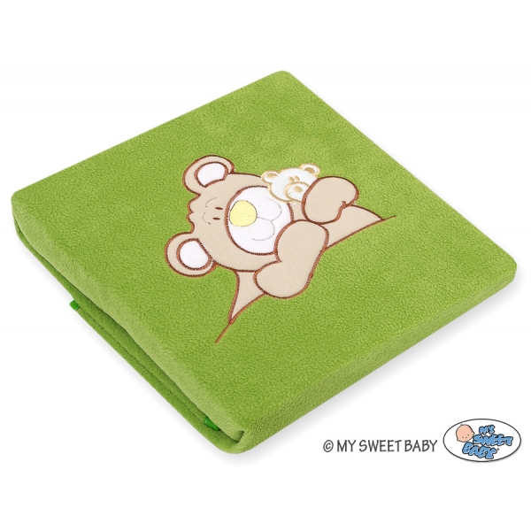 Polar Fleece Babydecke - Teddy Bär Barnaba grün