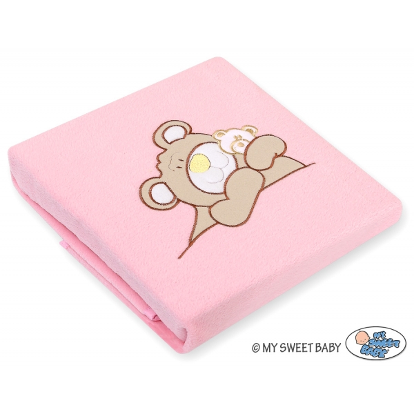 Polar Fleece Babydecke - Teddy Bär Barnaba rosa