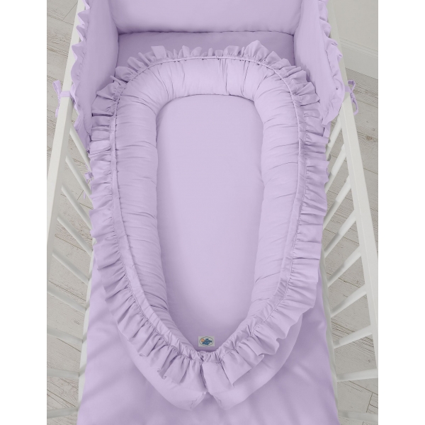 Premium  Baby-Kokon Babynest mit Rüsche - Lila