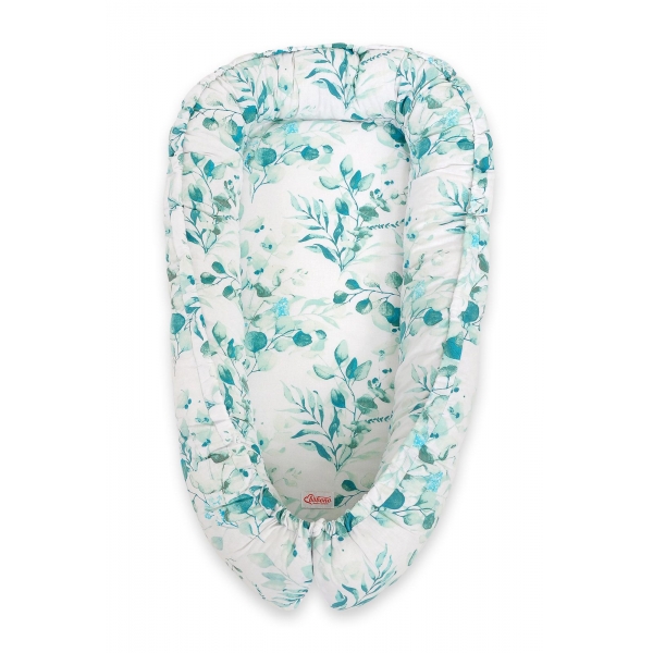 Premium doppelseitig Babynestchen Baby-Kokon  eucaliptus mint