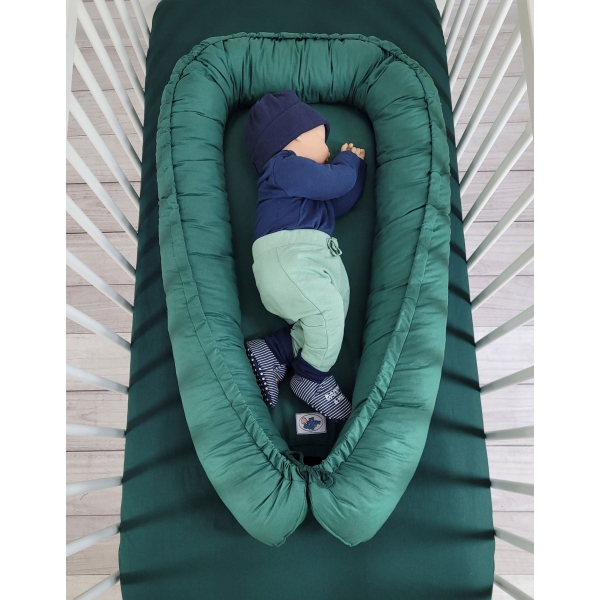 Premium doppelseitig Babynestchen Baby-Kokon  Flasche grün