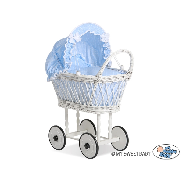 Puppenwagen aus Naturweide Blau nr 71538-588