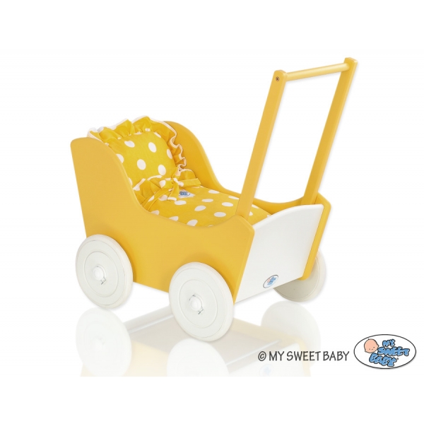 Puppenwagen Mila Gelb Weiß 145026-737
