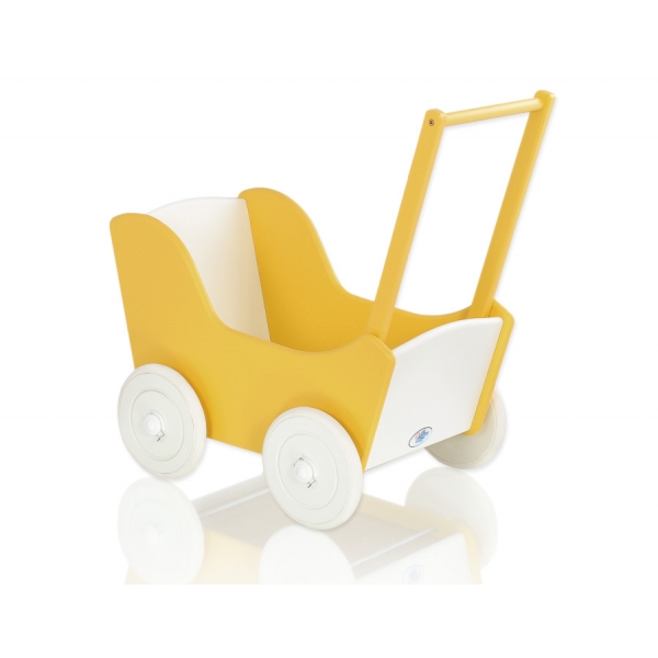 Puppenwagen Mila Gelb Weiß 145026