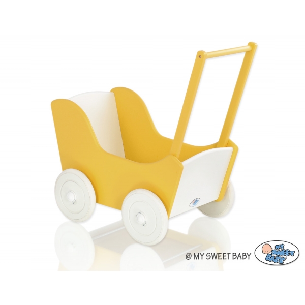 Puppenwagen Mila Gelb Weiß 145026