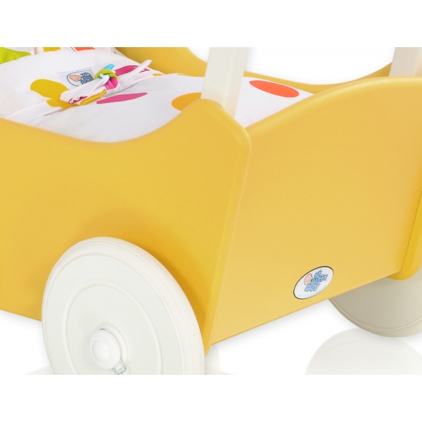 Puppenwagen Mila Gelb Weiß 145027-548