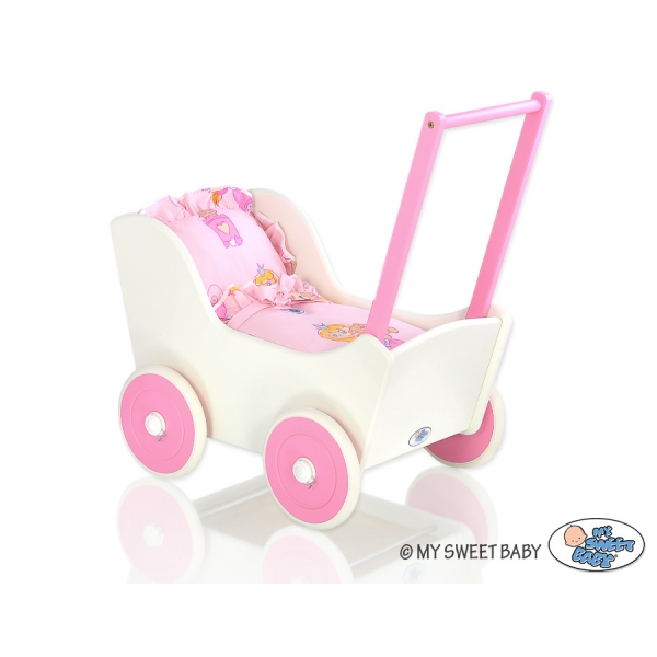 Puppenwagen Mila Weiß Fuchsie 55025-558