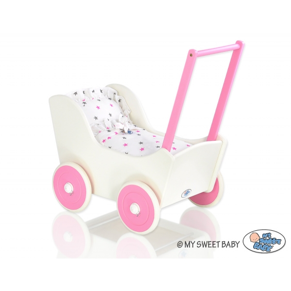 Puppenwagen Mila Weiß Fuchsie 55025-622