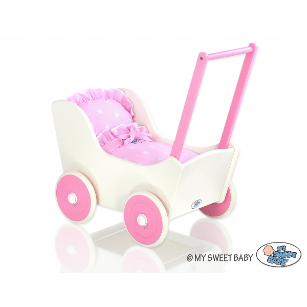Puppenwagen Mila Weiß Fuchsie 55025-719