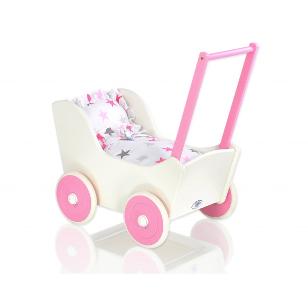 Puppenwagen Mila Weiß Fuchsie 55025-764