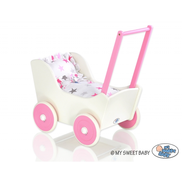 Puppenwagen Mila Weiß Fuchsie 55025-764