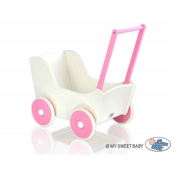 Puppenwagen Mila Weiß Fuchsie 55025