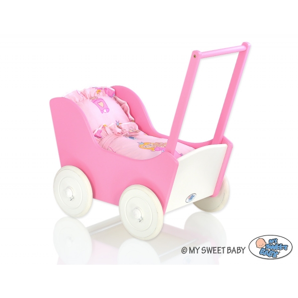 Puppenwagen Mila Weiß Fuchsie 55026-558