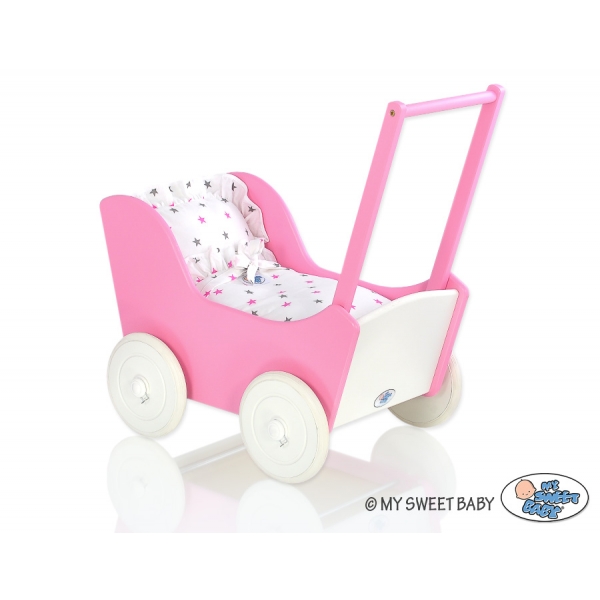 Puppenwagen Mila Weiß Fuchsie 55026-622