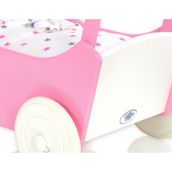 Puppenwagen Mila Weiß Fuchsie 55026-622