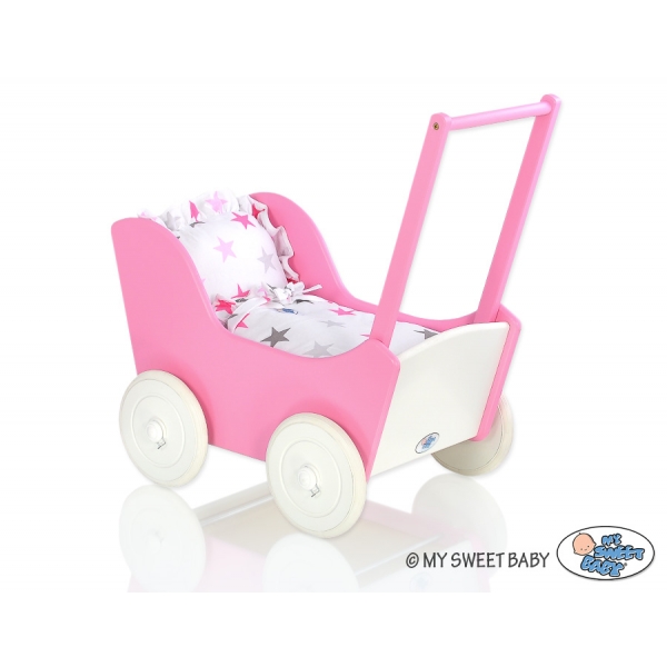 Puppenwagen Mila Weiß Fuchsie 55026-764