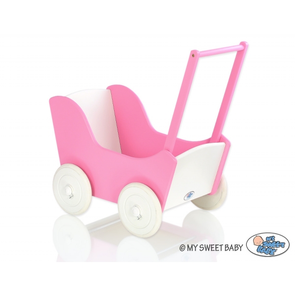 Puppenwagen Mila Weiß Fuchsie 55026